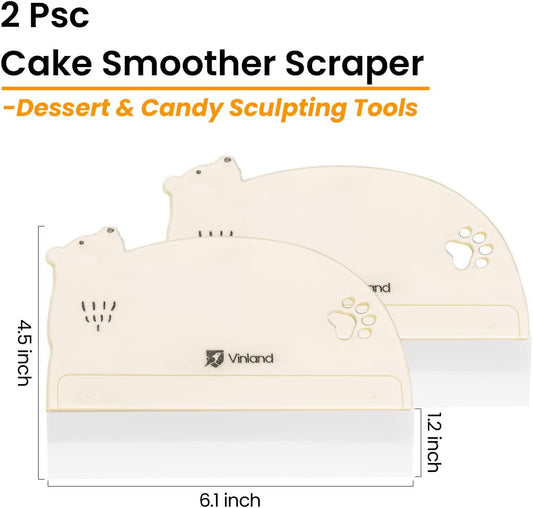 2 Pcs Cake Smoother Scraper, Cake Decorating Supplies Acrylic Cake Scraper Cake Decorating Supplies Food-Grade Transparent Flexible PE Plastic Cake Scraper - Designed for Bread and Cake Decoration