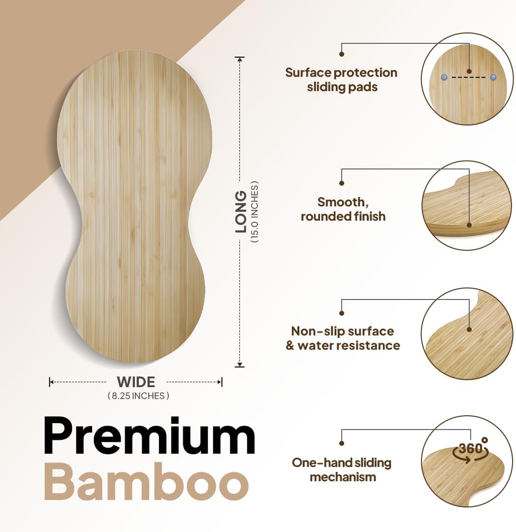 Ibyx Bamboo Mixer Slider โ Compatible with Cuisinart Stand Mixer 12-Speed 5.5 Qt โ Countertop Appliance Sliding Tray (Natural)