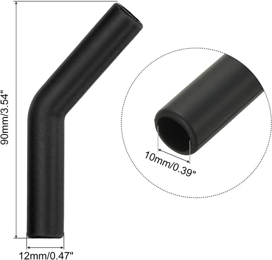 uxcell 12Pcs Silicone Straw Tips, Silicone Straw Elbows Tip, Soft Reusable Metal Straw Covers Fit for 10mm/0.39" OD Stainless Steel Straws, Black