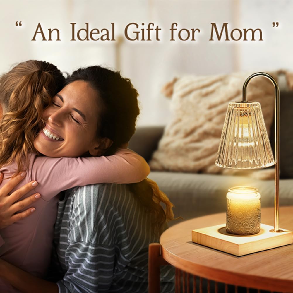 Lamp Candle Warmer with Timer, House Warming Gifts New Home, Candle Wax Warmer, Aesthetic Room Home Bedroom Decor, Amber Lozenge Diamond