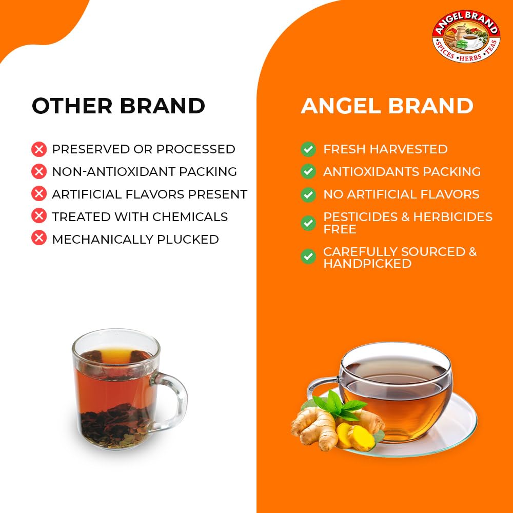 Angel Brand Ginger Tea Bags 25 – Pack of 3 – Ginger Root Tea for, Digestion & Immune Support