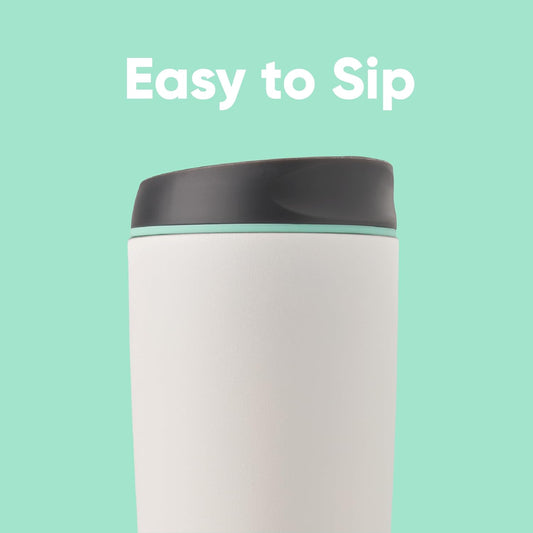 Owala SmoothSip Insulated Stainless Steel Coffee Tumbler, Reusable Iced Coffee Cup, Hot Coffee Travel Mug, BPA Free 20 oz, Gray (Cloudscape)