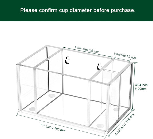 Cup Holder with Slot Mark Your Cup, Party Dispenser Acrylic Cup Organizer and Bar Counter Decor, Clear