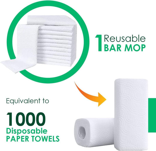 Avalon Towels Terry Bar Mop Towels (Value Pack of 72) Size 14"x17" โ Absorbent and Durable, Multipurpose Cleaning Rags, Cotton Cleaning Cloths, Terry Cloth Rags, Reusable Shop Rag (White)