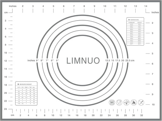 Silicone Pastry Mat Extra Thick Non Stick Baking Mat, Fondant Mat,Counter Mat,Dough Rolling Mat, Oven Liner, Pie Crust Mat