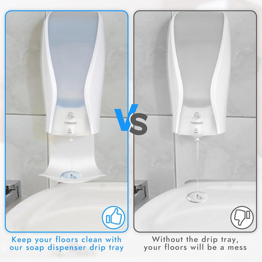 10PCS Dispenser Drip Tray Wall Mount Soap Dispenser Bracket,Laundry Detergent Drip Catcher Prevent Dripping and Spraying, Easy to Clean(White)