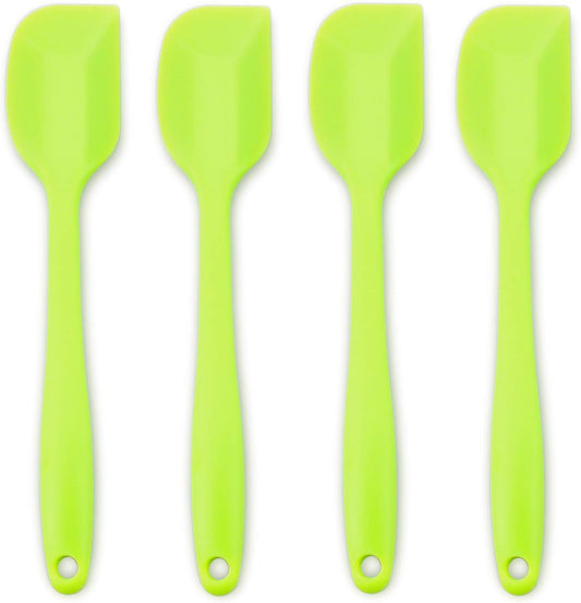 Silicone Spatula 4-piece Set, Heat-Resistant Non-stick Rubber Spatulas with Stainless Steel Core, Green