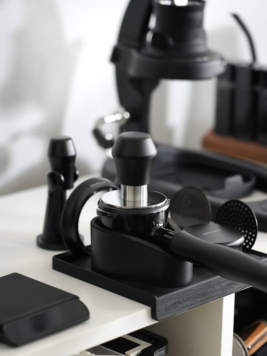 Normcore 51mm Coffee Tamper V4.1 Mini, Spring-Loaded with Click Feedback, Self-Leveling Stainless Steel Flat Baffle, Compatible with 51mm Espresso Machines Portafilter, Black