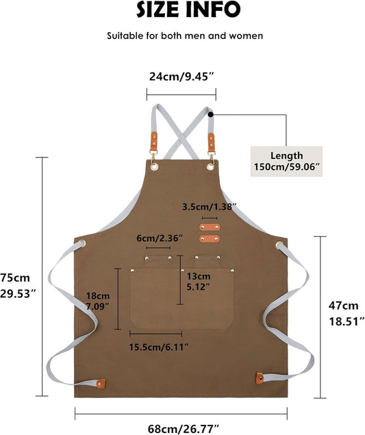 Lisianthus 2 Pack Adjustable Bib Aprons for Women with Pockets, Men's Kitchen Cooking Apron