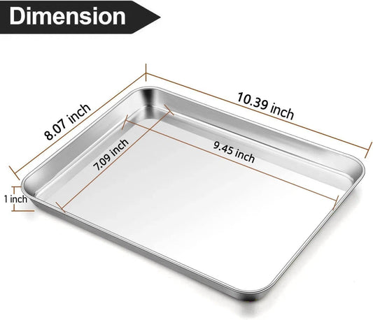 Baking Sheet Cookie Sheet Set of 2, Umite Chef Stainless Steel Baking Pans Tray Professional 10.39x8.07x1inch, Non Toxic & Healthy, Mirror Finish & Rust Free, Easy Clean & Dishwasher Safe