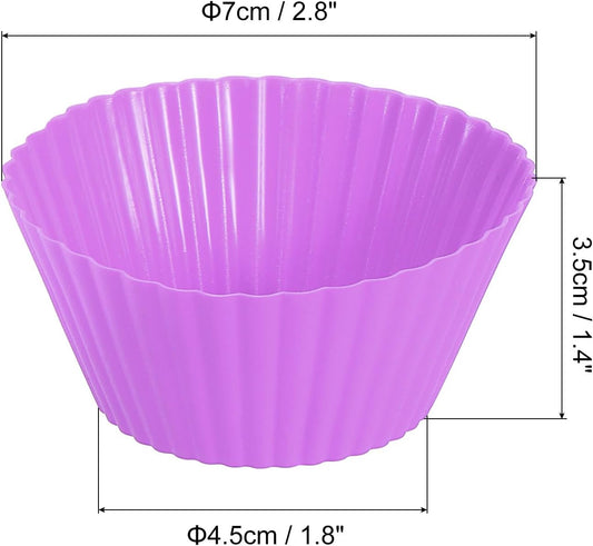 uxcell 18Pcs Silicone Cupcake Liners, Non-Stick Baking Cups, for Cooking Eggs, Baking Muffins and Make a Cake(Purple)