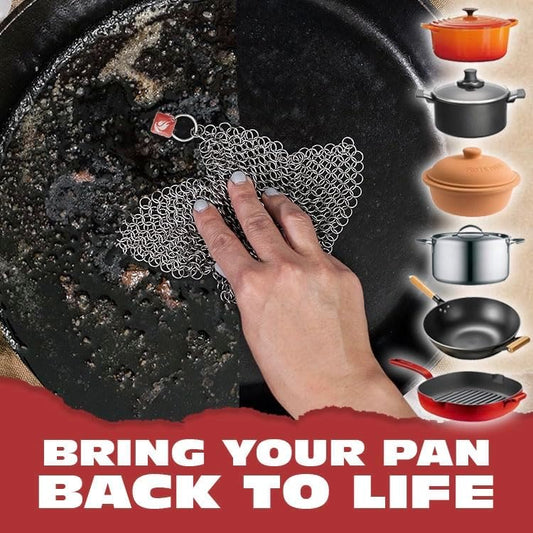 Knapp Made Chainmail Dishcloth 7โx5โ - Replace Your Dirty Sponge - All Purpose Kitchenware, Pots & Pans Cleaner - Lasts a Lifetime