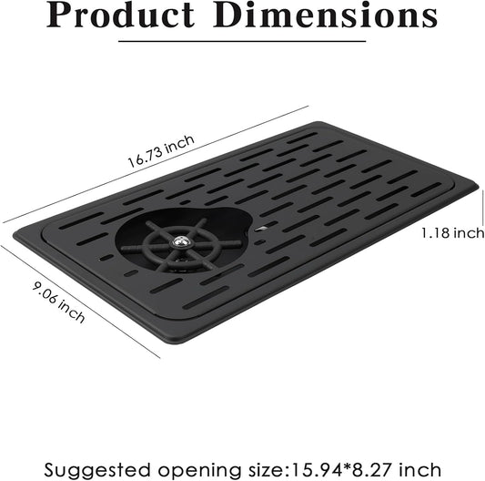 Pitcher Rinsers,Pitcher Washer, Espresso Washer And Spray, Drainage And Drip Tray, 304 Stainless Steel Bar Glass Washer Sink, Suitable For Home Kitchen, Hotel, Coffee Shop, Restaurant (Black)