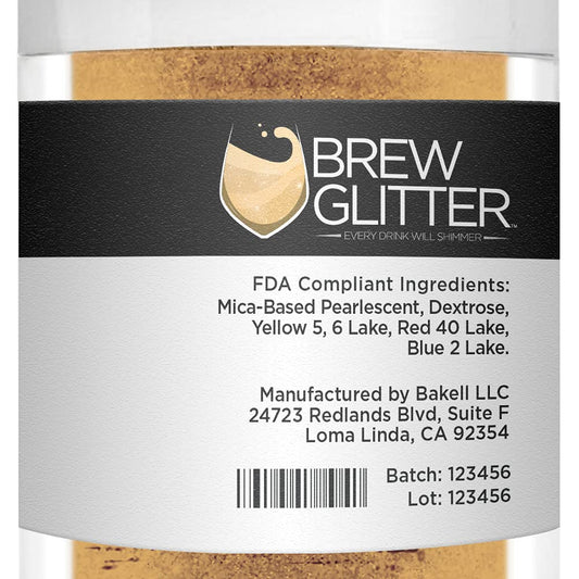 Gold BREW GLITTER Edible Glitter For Drinks, Cocktails, Beer, Garnish Glitter & Beverages | KOSHER & HALAL Certified | 100% Edible & Food Grade | Vegan, Gluten, Nut Free (25g, Gold)