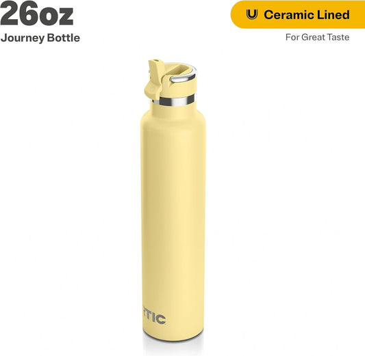 RTIC 26oz Journey Bottle Metal Stainless Steel Vacuum Insulated, BPA Free, Reusable, for Water, Hot and Cold Drinks, Travel, Sports, Camping, Sunlight
