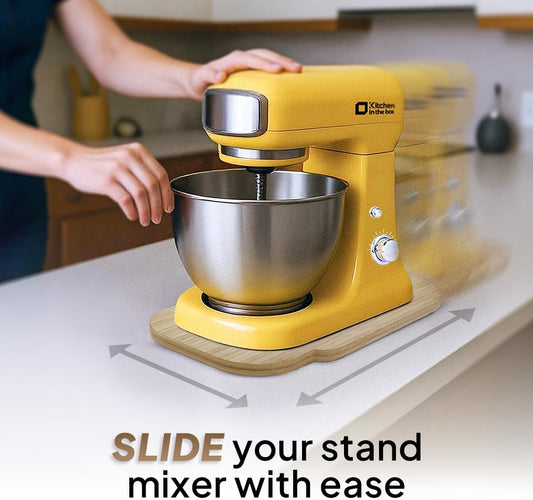 Ibyx Elegant Sliding Tray - Compatible with 3.2 Qt Kitchen In The Box Stand Mixers and Other Heavy Appliances (Natural)