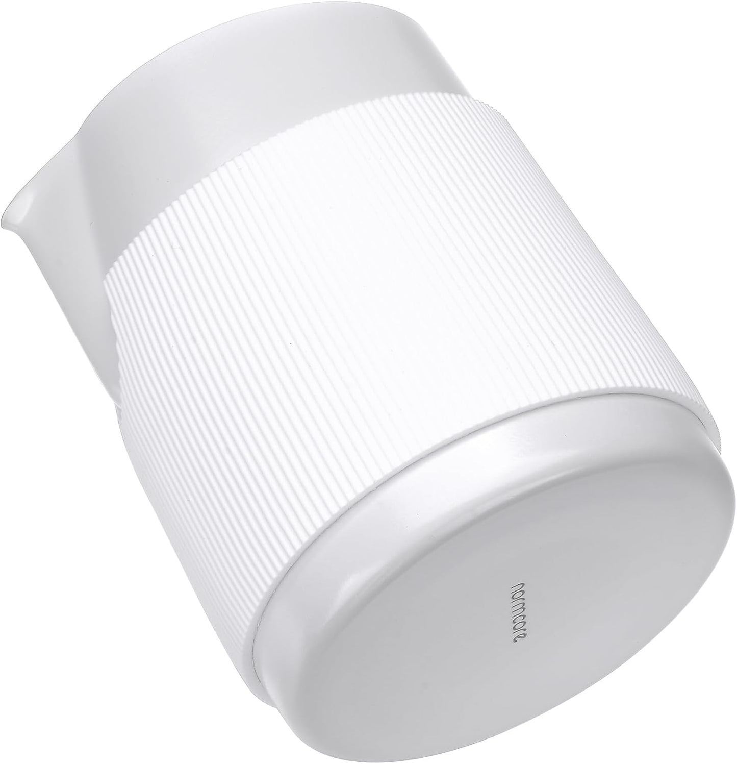 Normcore Handleless Milk Pitcher with Sharp Spout, Espresso Steaming Pitcher, 18/8 Stainless Steel Milk Frothing Jug, Premium Barista Tools, Non-stick coating White,15.2 oz (450 ml)