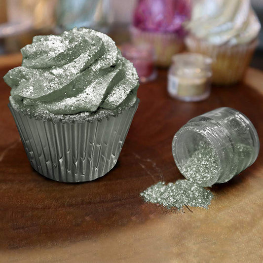 Silver Sage BAKELL Edible Glitter, 45 Grams | TINKER DUST Edible Glitter | KOSHER Certified | 100% Edible Glitter | Cakes, Cupcakes, Cake Pops, Drinks, Dessert Vegan Glitter & Dusts (45g Shaker, Silver Sage)