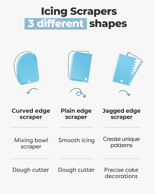 Kootek Cake Decorating Kit Baking Supplies Cake Turntable with 2 Frosting Straight Angled Spatula 3 Icing Smoother Scrapers Baking Accessories Tools for Beginners and Pros, Blue