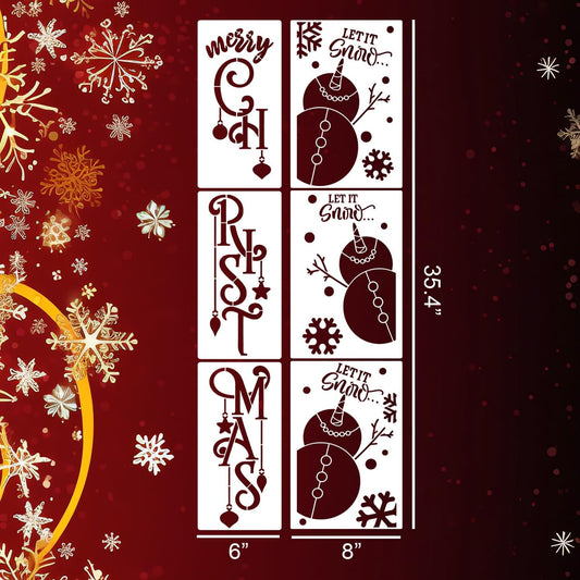 Christmas Stencils for Painting on Wood 35.4" Large Believe Let it Snow Stencil Christmas Stencils for Crafts Porch Sign Decor