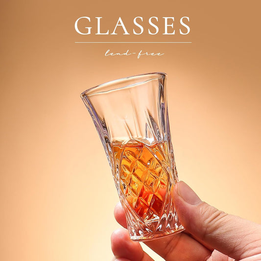 6 Pack Shot Glass Bulk Set with Heavy Base 2 OZ Small Shot Cups for Vodka, Whiskey, Tequila, Espresso, Liquor Set