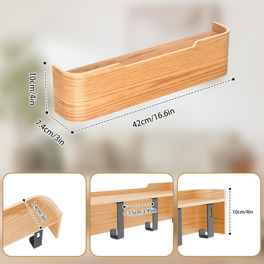 Coat Rack Wall Mount Entryway Organizer Modern Key Holder Wall Mount with Wooden Shelf Entryway Hooks for Bedroom Kitchen Hallway Bathroom for Hanging Coats Hats Bags Towels