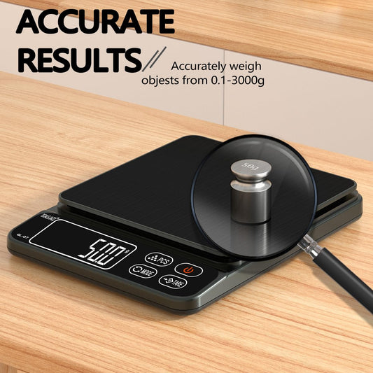 Mini Scale,6.6lb Scale for Grams,Digital Scale Food,Cooking Scale and Food Scales for Kitchen,Food Scale Grams and Ounces,Grams Scale,7Units,Auto Off,Tare,PCS,LCD Display