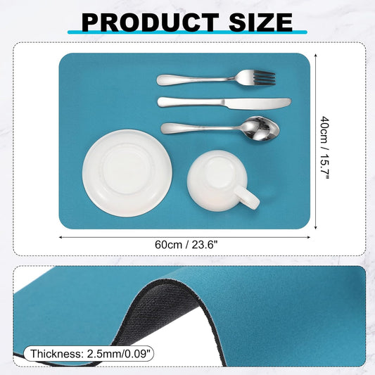 uxcell Silicone Mats for Kitchen Counter, 23.6" x 15.7" Non-Slip Countertop Protector Mat Heat Resistant Coffee Mat Waterproof Table Placemat, Navy Blue