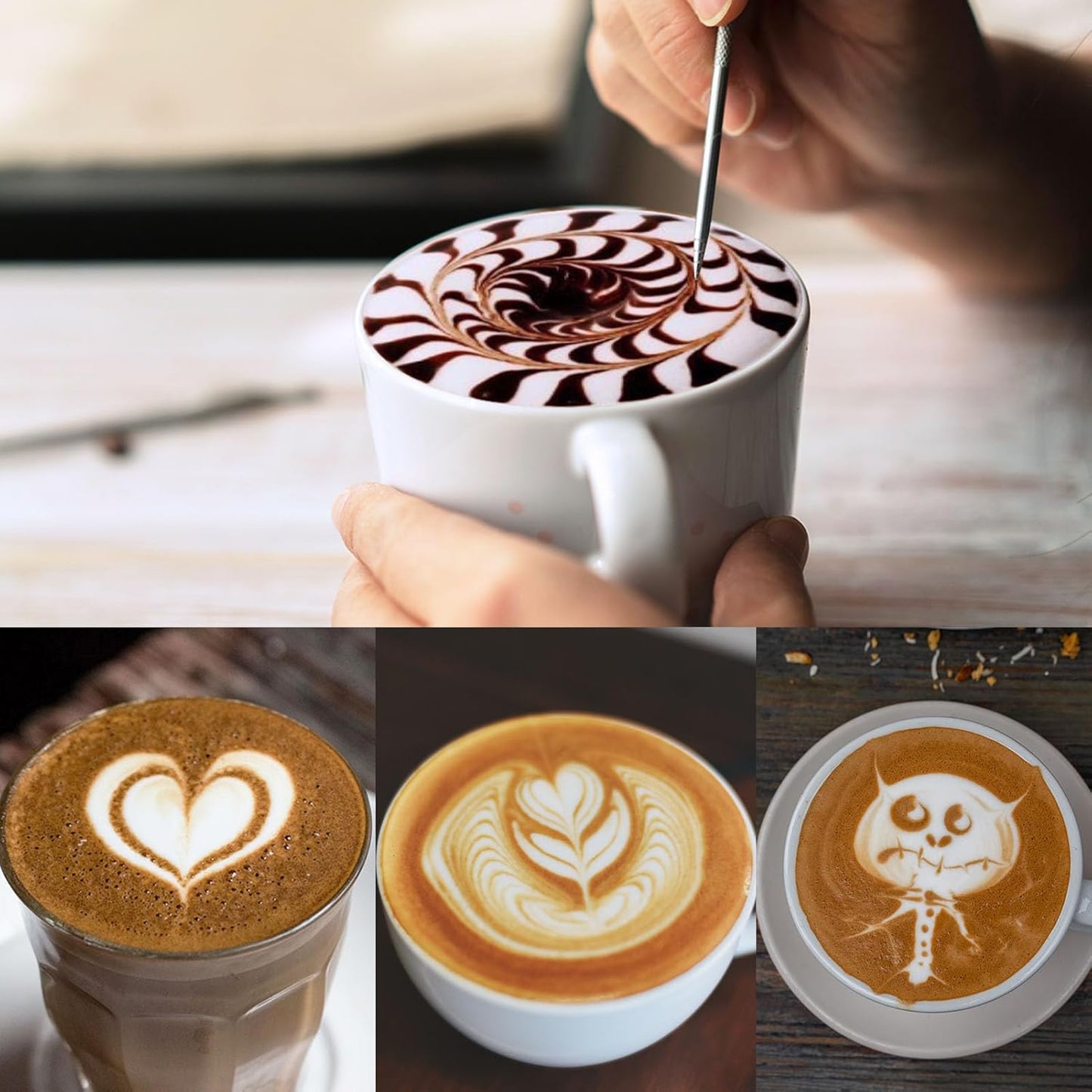 Milk Frothing Pitcher, 20oz Stainless Steel Milk Frother Cup Steaming Pitcher, Coffee Bar Cappuccino Espresso Machine Accessories Barista Tools, Metal Pitcher Milk Jug with Latte Art Pen, Matte Black