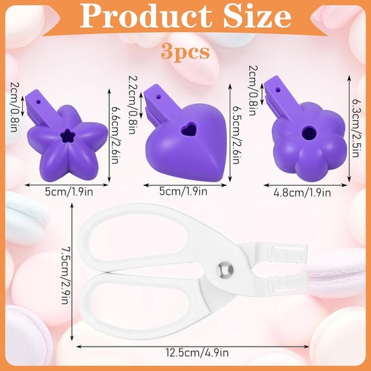 3 Set Cake Pop Molds with Detachable Anti slip Handle, Heart Flower Star Silicone Molds Kit Set, Cake Pop Mold for Lollipop Candies Chocolates
