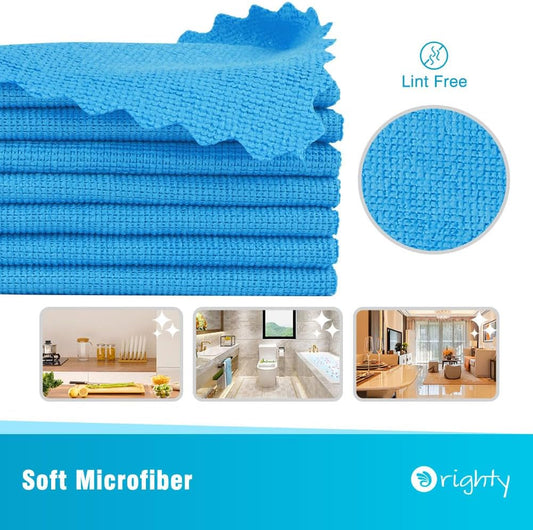 Orighty Cleaning Cloths Bulk, 150 Pack Shop Rags Reusable, Multi-Purpose Shop Towels for Cars, Microfiber Cleaning Rags for Automotive, Mechanic, Kitchen, Lint Free Towels 11.5โโ x 11.5โโ, Blue