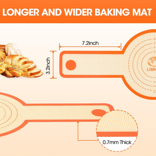 Silicone Bread Sling Dutch Oven,2 PCS Silicone Baking Mat Set,Non-Stick & Easy Clean Reusable Bread Mat With Extra Long Handles, Bread Baking Mat for Sourdough Transfer