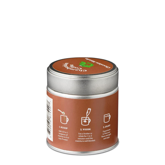 Chamberlain Coffee Chocolate Matcha Green Tea Powder - Rich Cocoa + Ceremonial Grade Matcha - Hot or Iced - Organic, Vegan & Gluten-Free Matcha Powder - 1.06 oz