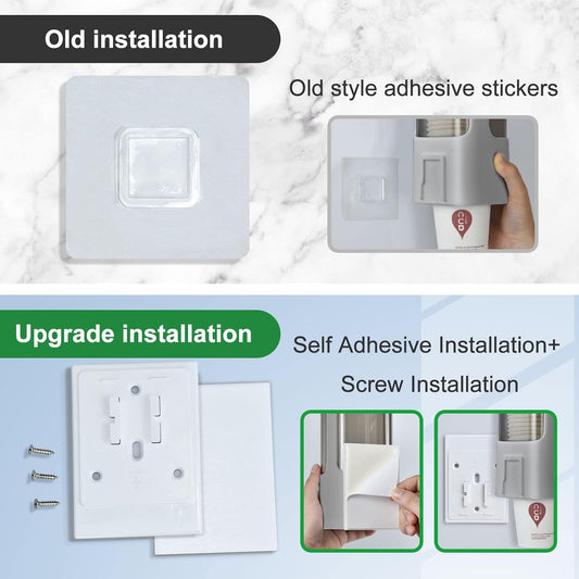 Cup Dispenser, Wall Mounted Water Cooler Cup Dispenser for 3oz-5oz Disposable Cups, Bathroom Cup Holder, Plastic Paper Cup Holder with Adhesive/Screw Mount for Office, Hospital, Bathroom