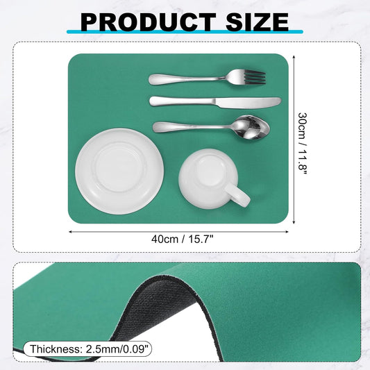 uxcell Silicone Mats for Kitchen Counter, 15.7" x 11.8" Non-Slip Countertop Protector Mat Heat Resistant Coffee Mat Waterproof Table Placemat, Green