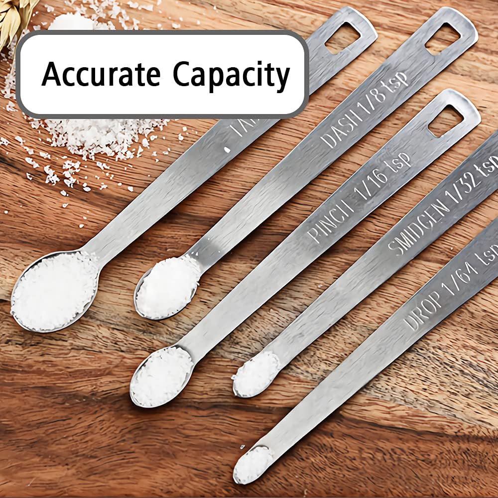 2PCS 1/8 Teaspoon(1/8tsp, 0.625 ml, Dash) Single Tiny Measuring Spoon, Small Individual Stainless Steel Measure Spoons Only