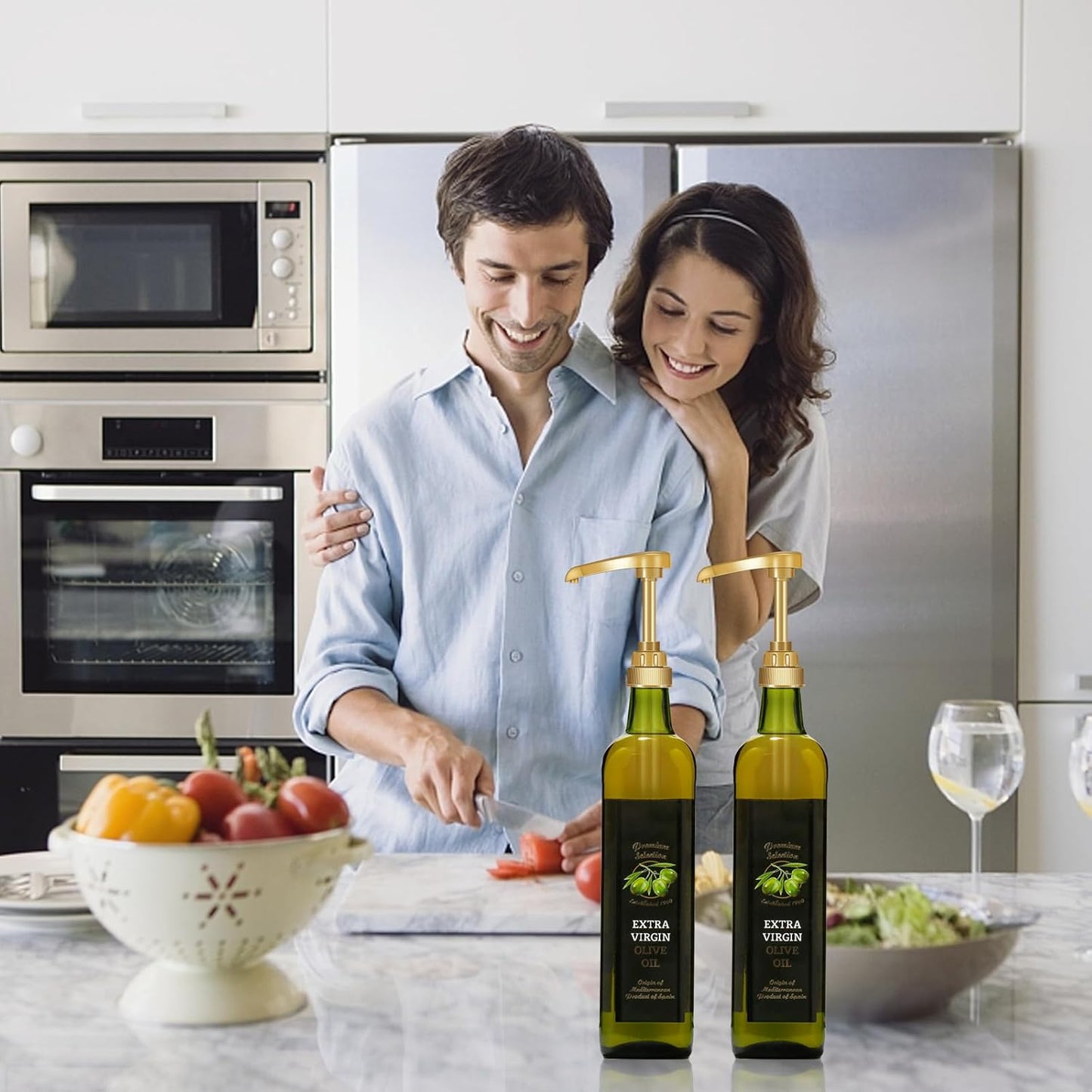 VOISEN 8pc Coffee Syrup Dispenser - 750ml/25.4oz, Great for Home & Coffee Bar Drinking Mixes, Tea, Beverages (Gold)