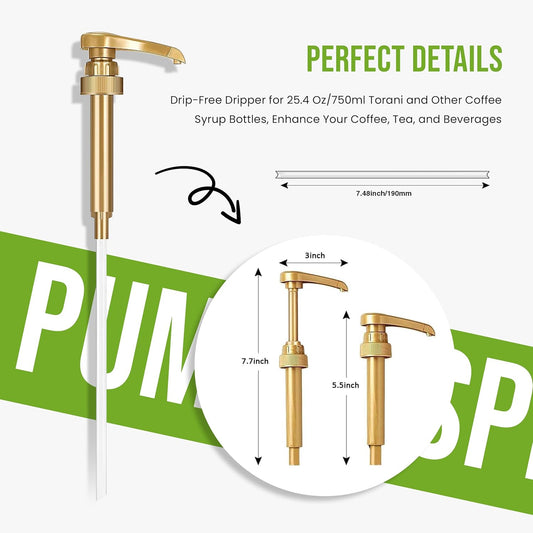 JimocoĀ® Syrup Pump Dispenser + ToraniĀ® Peppermint Syrup, 25.4 oz - Coffee Syrup Pump & Flavoring Bundle