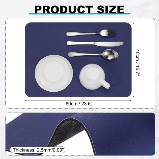 uxcell Silicone Mats for Kitchen Counter, 23.6" x 15.7" Non-Slip Countertop Protector Mat Heat Resistant Coffee Mat Waterproof Table Placemat, Dark Blue