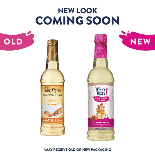 Jordan's Skinny Syrups Sugar Free Coffee Syrup, Caramel Pecan Flavor Drink Mix, Zero Calorie Flavoring for Chai Latte, Protein Shake, Food & More, Gluten Free, Keto Friendly, 25.4 Fl Oz, 1 Pack