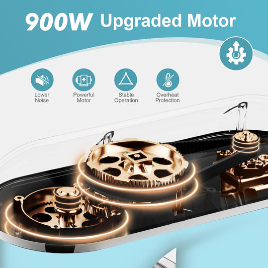 Kitchen in the box 7QT 900W 10-Speed Stand Mixer, Tilt-Head Kitchen Electric Mixer with Dough Hook, Whisk & Flat Beater(Blue)