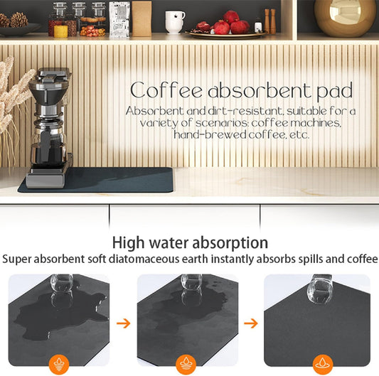 Coffee Mat 15.7*19.7 Inch, 50*40cm Dish Drying Mat for Kitchen Counter Bar, Stain Hiding Rubber Backed Absorbent Bar Mat Pad (Dark Grey, 15.7"x19.7")