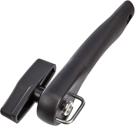 Amazon Basics Manual Can Opener, Hand Held, Black Soft Grip Single Handle, Large