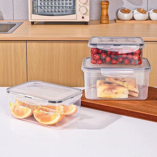 5 PCS Plastic Containers with Lids 94oz-10oz Freezer Containers for Food Storage,Airtight Fruit and Vegetable Storage, Microwave Safe Stackable Storage for Snack Sandwich