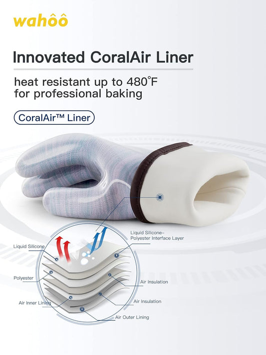 LANON Protection Wahoo Liquid Silicone Smoker Oven Gloves, Food-Contact Grade, Heat Resistant Gloves for Cooking, Grilling, Baking, Purple, XXL/11