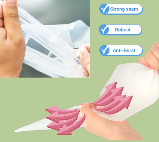 XXL 23 Inch Extra Large Piping Bags 200 Pack - Disposable Pastry Bags - Thick Anti-Burst Pastry Icing Frosting Piping Bags For Decorating Cupcakes Cakes Cookies (Large 23 Inch-200 Pack)