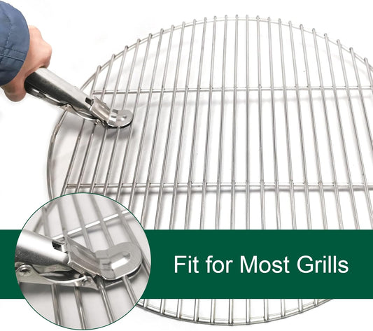 BBQ Ash Removal Tool Set for Big Green Egg Accessories, Kamado Grill Cleaning Tools Include Ash Rake and Ash Pan and Grill Grate Lifter(at+AP+GG)
