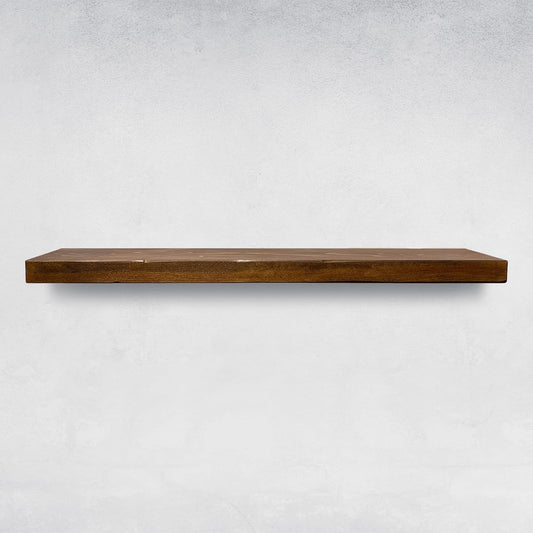 URBANDI, Rustic Floating Shelves, Set of 2, Hidden Bracket, Solid Wood, Heavy Duty, Wall Mounted Shelves, (Provincial, 60Wx6D)