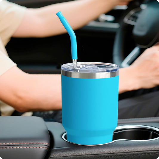 Metal Straws with Silicone Tip for 42 oz YETI Tumbler, 4 Pcs Reusable Stainless Steel Straws for 42 oz YETI, 30oz Stanley Cup(Color 4)