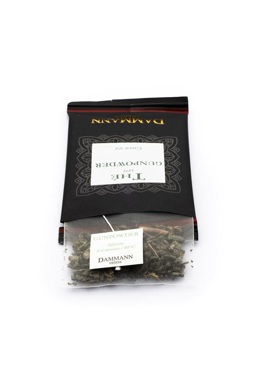 Dammann Freres Satchets, Gunpowder Green Tea Bags, Premium Gourmet French Tea, Individually Wrapped, 24 Count (Single Pack)